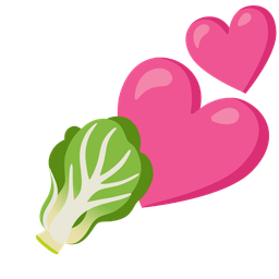 leafy green and two hearts