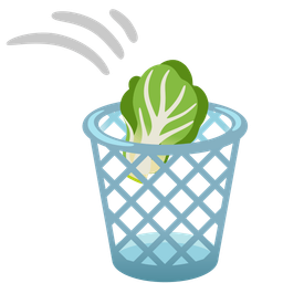 leafy green and wastebasket