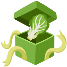 leafy green and wrapped gift