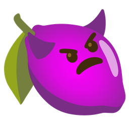 lemon and angry face with horns