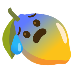 lemon and anxious face with sweat