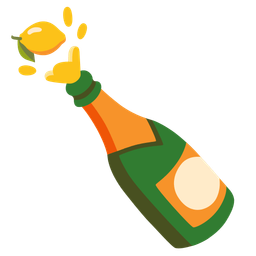 lemon and bottle with popping cork