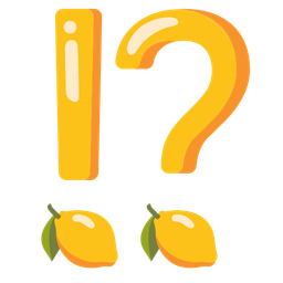 lemon and exclamation question mark