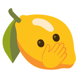lemon and face with open eyes and hand over mouth