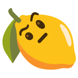 lemon and face with raised eyebrow