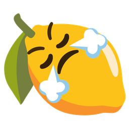 lemon and face with steam from nose