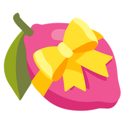 lemon and heart with ribbon