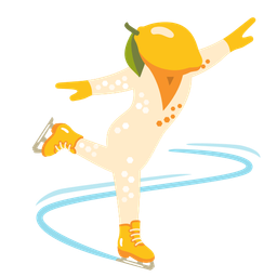 lemon and ice skate