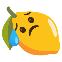 lemon and sad but relieved face
