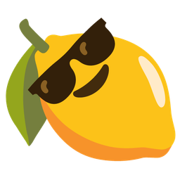 lemon and smiling face with sunglasses
