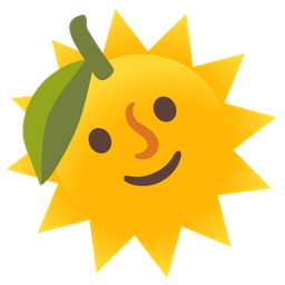 lemon and sun with face