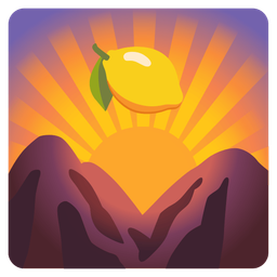 lemon and sunrise over mountains