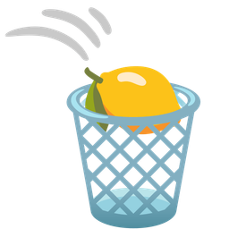 lemon and wastebasket