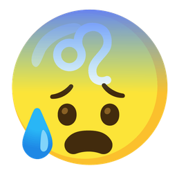 Leo and anxious face with sweat