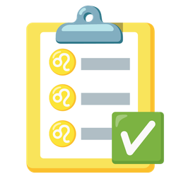 Leo and check mark button