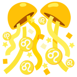 Leo and confetti ball