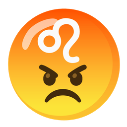 Leo and enraged face