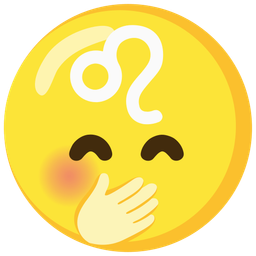 Leo and face with hand over mouth