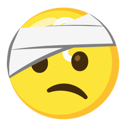 Leo and face with head-bandage