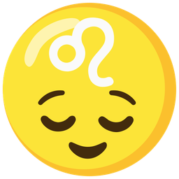 Leo and relieved face