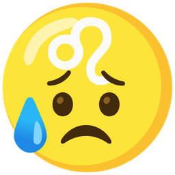 Leo and sad but relieved face