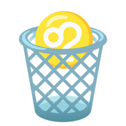 Leo and wastebasket