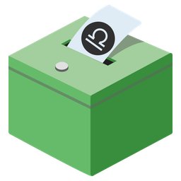 Libra and ballot box with ballot