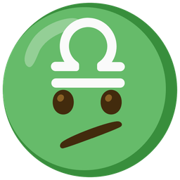 Libra and face with diagonal mouth