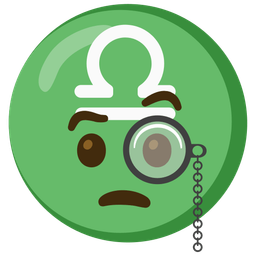 Libra and face with monocle