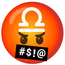 Libra and face with symbols on mouth