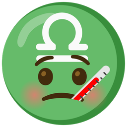 Libra and face with thermometer