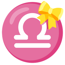 Libra and heart with ribbon