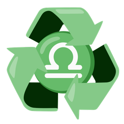 Libra and recycling symbol