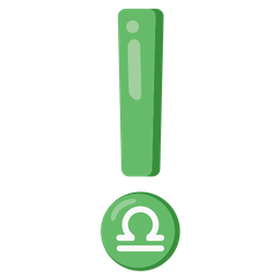 Libra and red exclamation mark