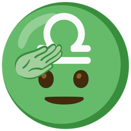 Libra and saluting face