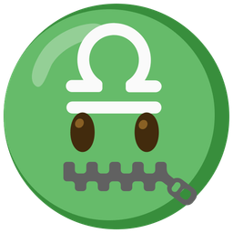 Libra and zipper-mouth face