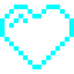 Light blue heart and Alien monster