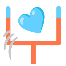 light blue heart and american football