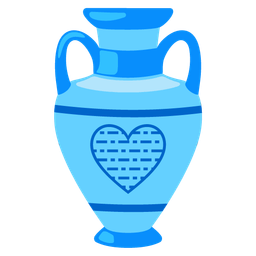 light blue heart and amphora