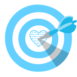 light blue heart and bow and arrow