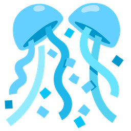 light blue heart and confetti ball