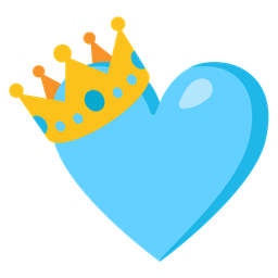 light blue heart and crown