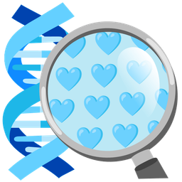 light blue heart and dna