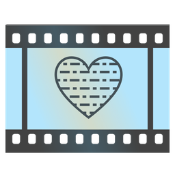 light blue heart and film frames