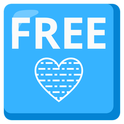 light blue heart and FREE button