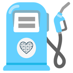 light blue heart and fuel pump