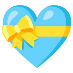 Light blue heart and Heart with ribbon