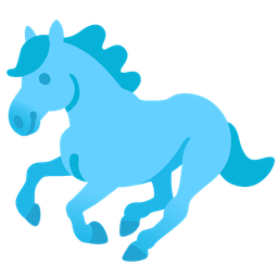 light blue heart and horse