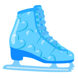 light blue heart and ice skate