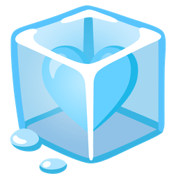light blue heart and ice